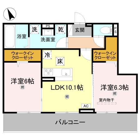 D S北条1丁目(2LDK/1階)の間取り写真