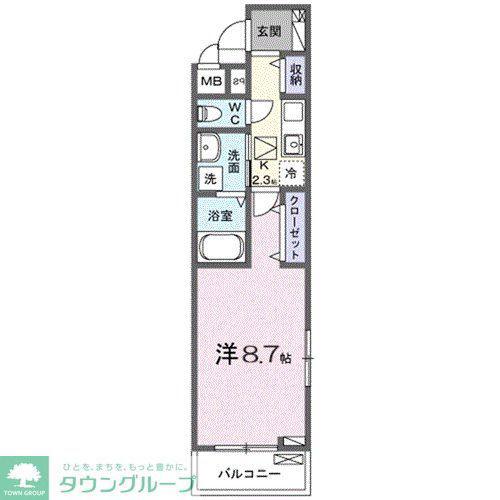 ヒカルサさいたま吉野(1K/1階)の間取り写真