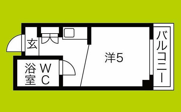 ロイヤル大今里(ワンルーム/2階)の間取り写真