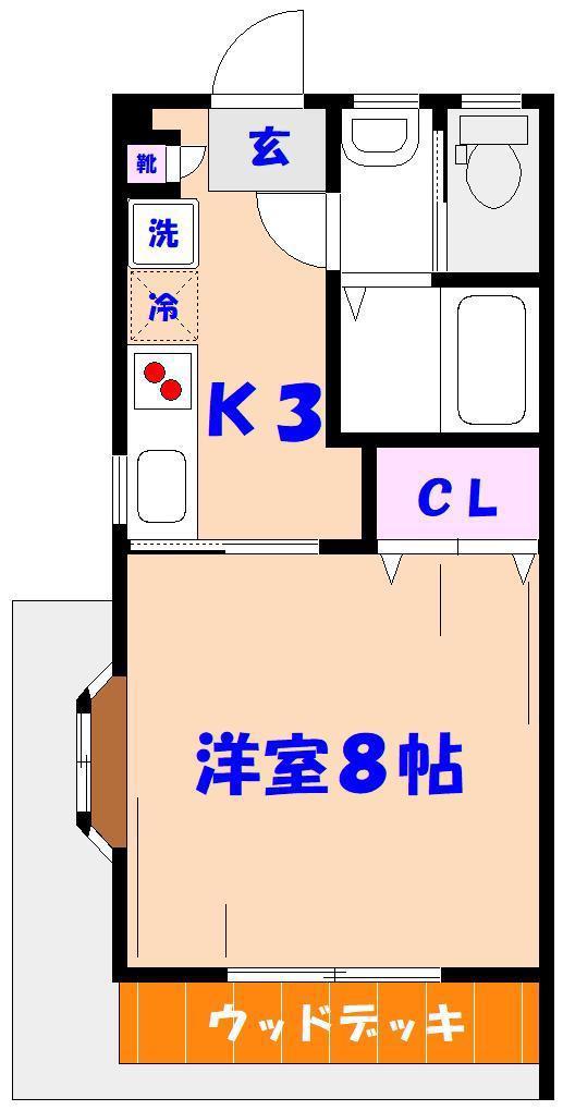 RESIDENCE8092 ONIGOE(1K/1階)の間取り写真