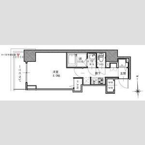 S-RESIDENCE谷町五丁目(1K/13階)の間取り写真
