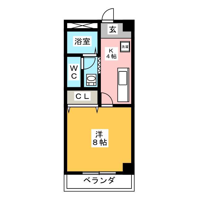 ラビットストリートII(1K/1階)の間取り写真