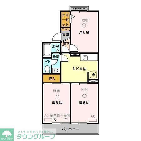 セジュールちづる(3DK/1階)の間取り写真