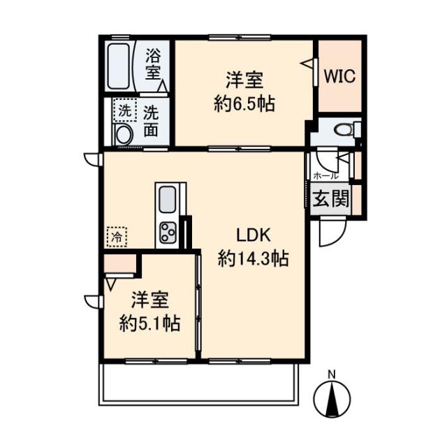 GNADE MS(2LDK/2階)の間取り写真