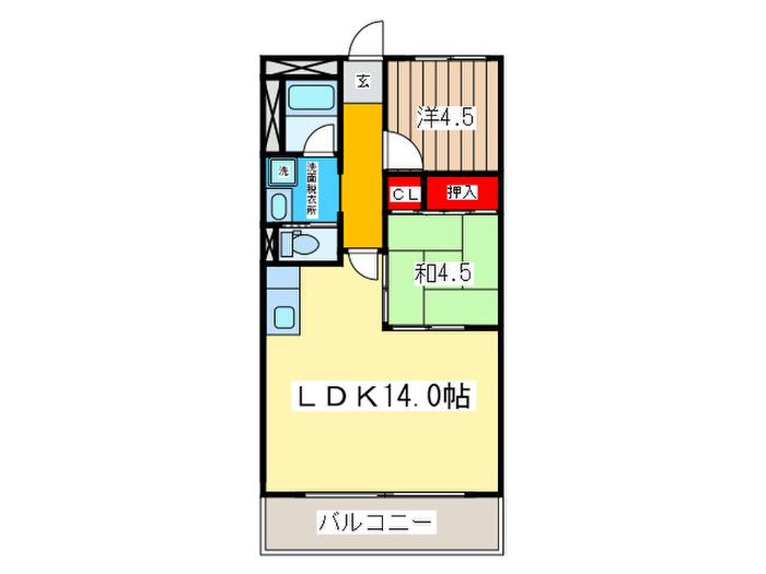 プラザハイツ(2LDK/2階)の間取り写真