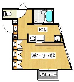 ロミオ&ジュリエットII(1K/2階)の間取り写真