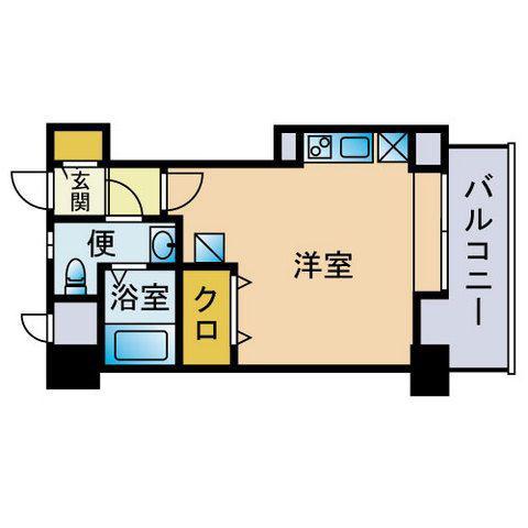 エステートモア高宮レーブ(ワンルーム/2階)の間取り写真
