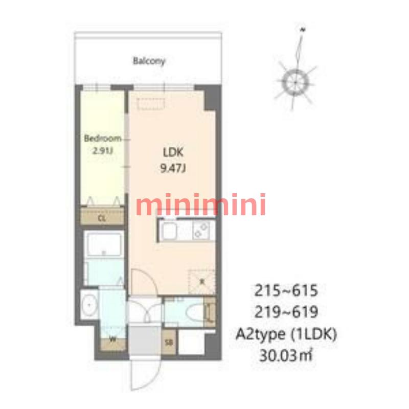 ALIVIS SHIMO-SHINJO SOL TERRACE(1LDK/2階)の間取り写真