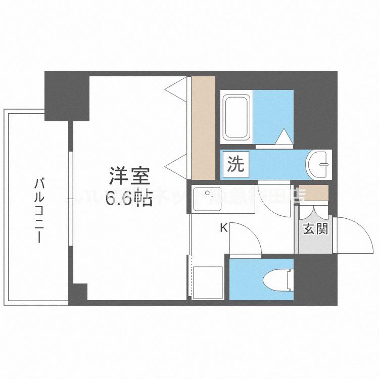 LUXE海老江Ⅱ(1K/8階)の間取り写真
