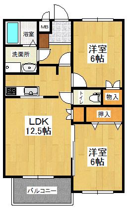 プレジデントSADA(2LDK/3階)の間取り写真