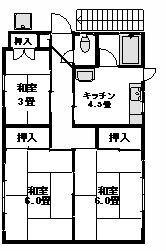 THハイム(3DK/2階)の間取り写真