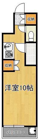 PLイースト千代ヶ崎(ワンルーム/1階)の間取り写真