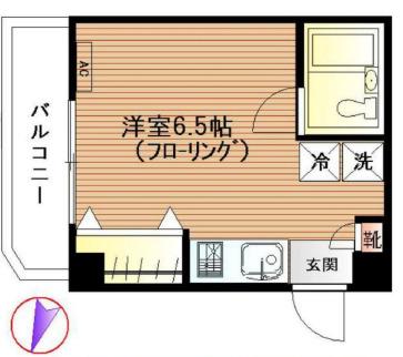 ベルメゾンムツロ(ワンルーム/5階)の間取り写真