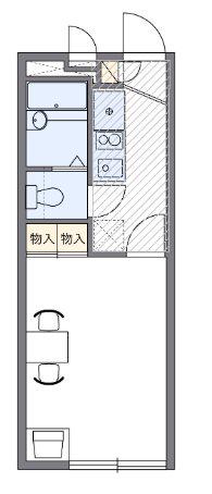 メルベージュ(1K/2階)の間取り写真