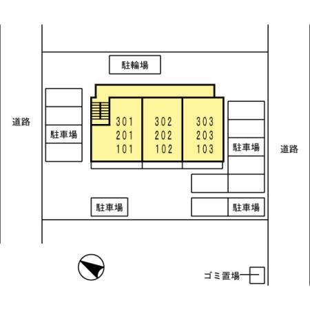 エスポワール開成(2LDK/2階)の間取り写真