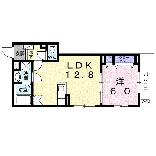 カーザ オルト(1LDK/2階)の間取り写真