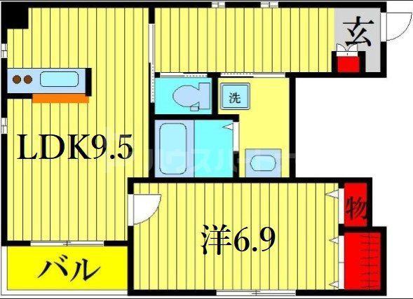 メゾン・ドK(1LDK/1階)の間取り写真