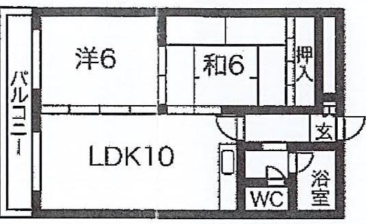ネスト白石(2LDK/4階)の間取り写真