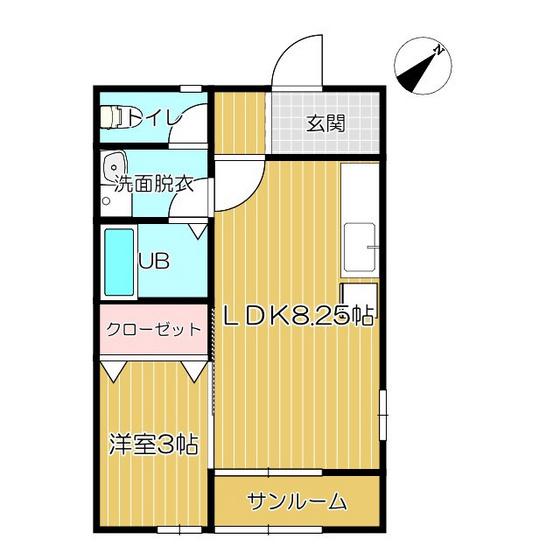 ベルリオーズ(1LDK/2階)の間取り写真