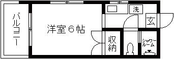 エスポワールさがみ野(1K/3階)の間取り写真