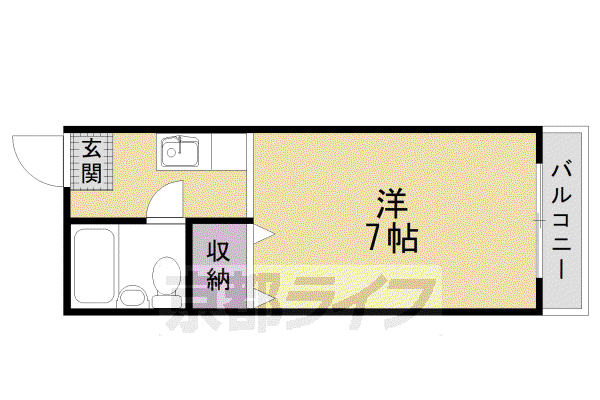 パラータ二条(1K/5階)の間取り写真