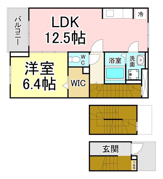 エクスクルーシブII(1LDK/3階)の間取り写真