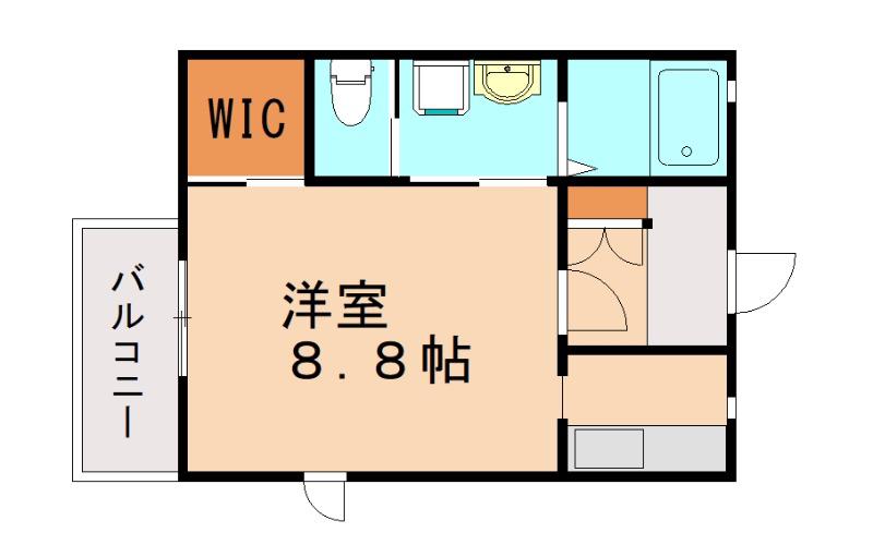 コワルージュ B棟(1K/2階)の間取り写真