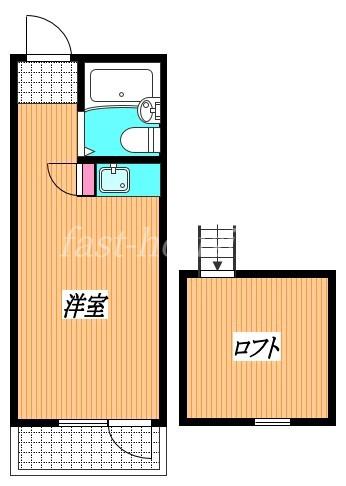 バイオレットヒル(ワンルーム/2階)の間取り写真