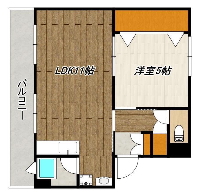 原良ビル(1LDK/3階)の間取り写真