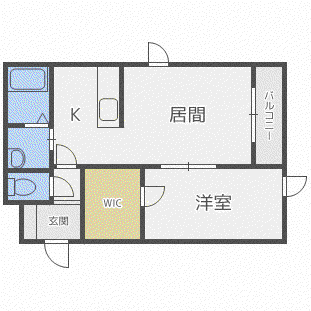 ハーモニーライフ南郷(1LDK/4階)の間取り写真