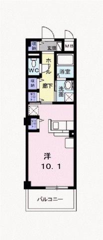 サニーキャンプ・東雲II(ワンルーム/1階)の間取り写真