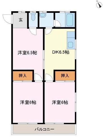 高木マンション(3DK/3階)の間取り写真