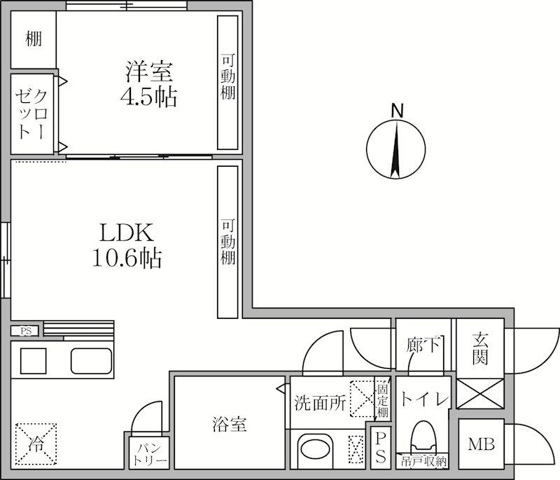 ラヴィエール大島&MEW(1LDK/3階)の間取り写真