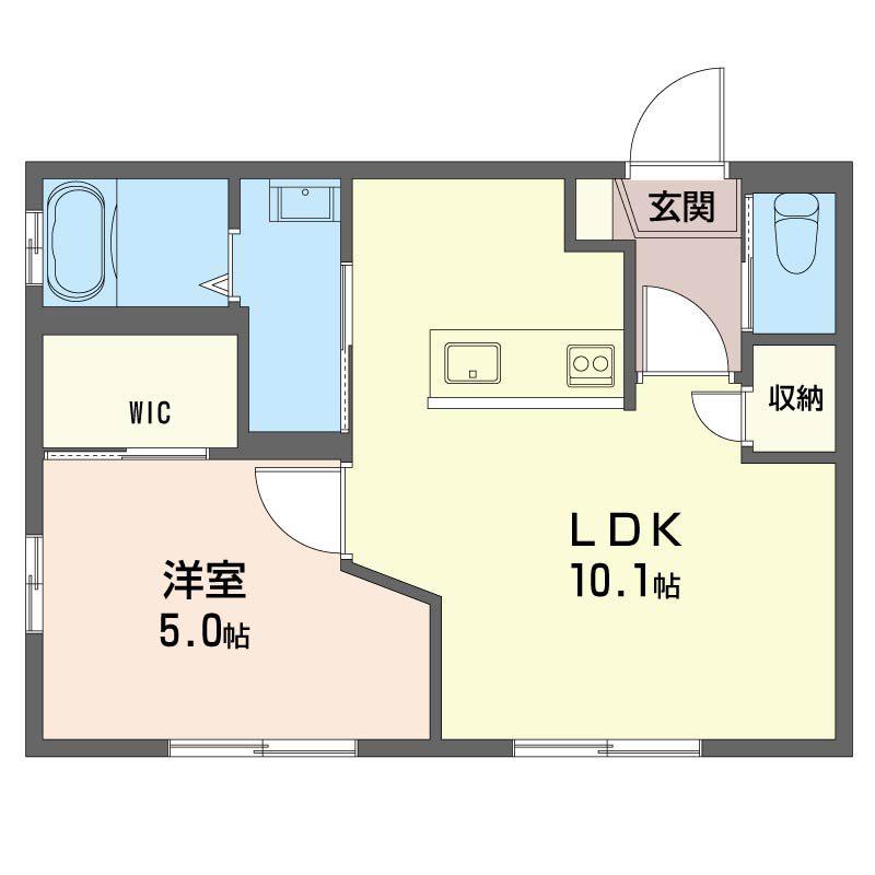 パークアベニュー小仲台(1LDK/1階)の間取り写真