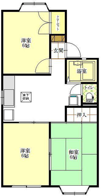レークヒルズ(3DK/2階)の間取り写真