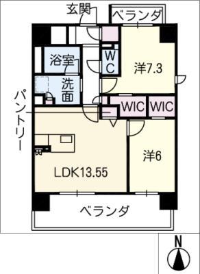 MIO・TREVIEW(2LDK/6階)の間取り写真