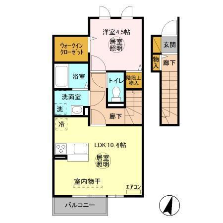 グランメール(1LDK/2階)の間取り写真