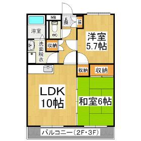 セピアンズタナカ(2LDK/1階)の間取り写真