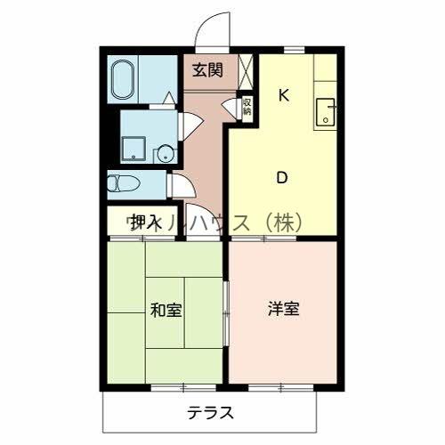 ハーベスト初芝(2DK/1階)の間取り写真