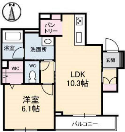クレストヴェールVII(1LDK/3階)の間取り写真