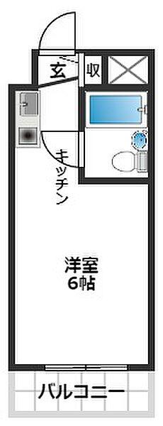 スカイコート下高井戸(ワンルーム/4階)の間取り写真