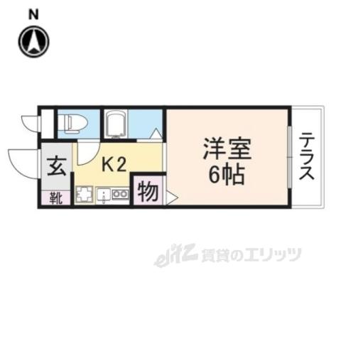 八木ロイヤルハイツ(1K/1階)の間取り写真