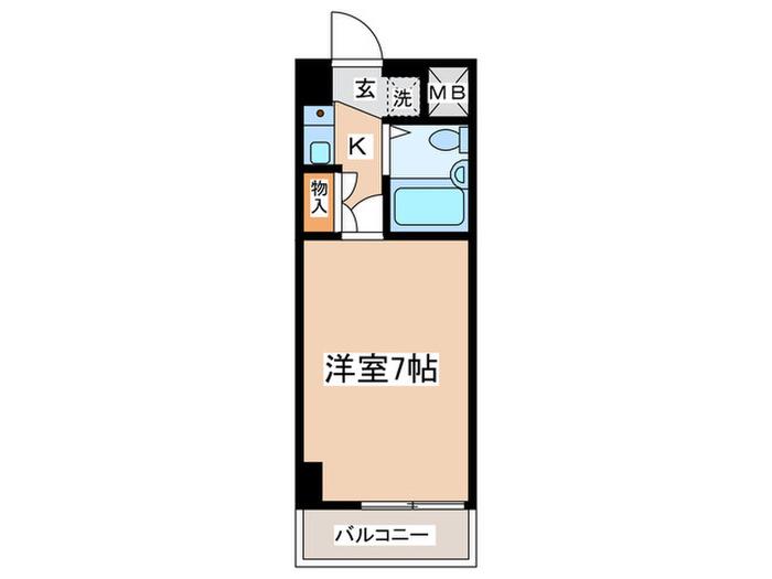 グランピア湘南(1K/3階)の間取り写真