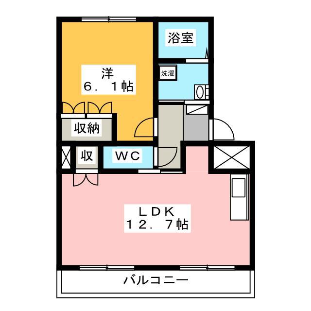 ひらその(1LDK/2階)の間取り写真