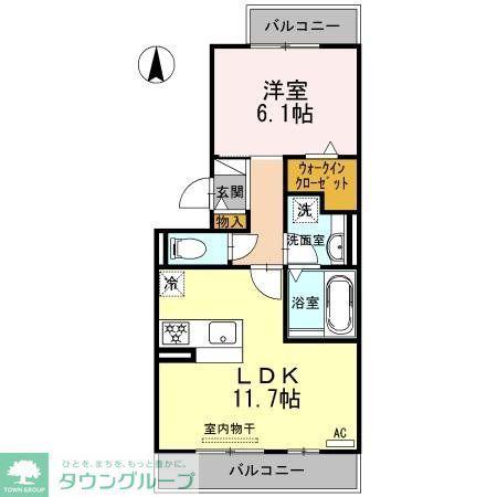 アイエス浮島(1LDK/2階)の間取り写真