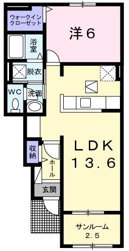 サンライク.ガーデン(1LDK/1階)の間取り写真