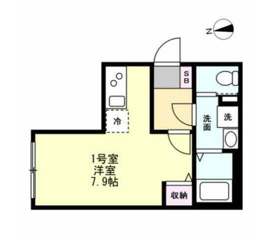 ベイルームルナ橋本(ワンルーム/2階)の間取り写真