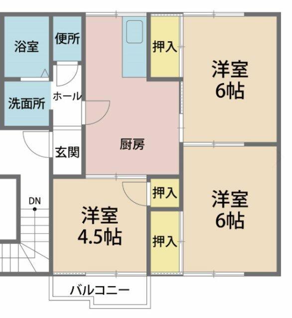 ポルシェ上矢部(3DK/1階)の間取り写真