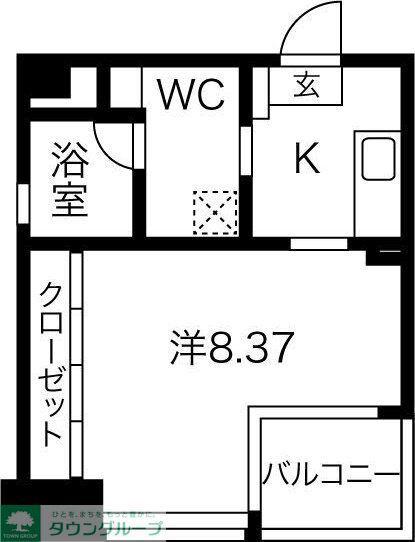 GRAN DUKE 代官町(1K/5階)の間取り写真