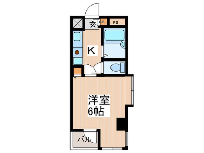 NSビル(1K/2階)の間取り写真